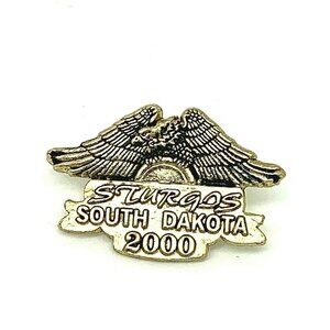 Sturgis South Dakota Bike Rally 2000 Motorcycle Eagle Gold Vintage Hat V…